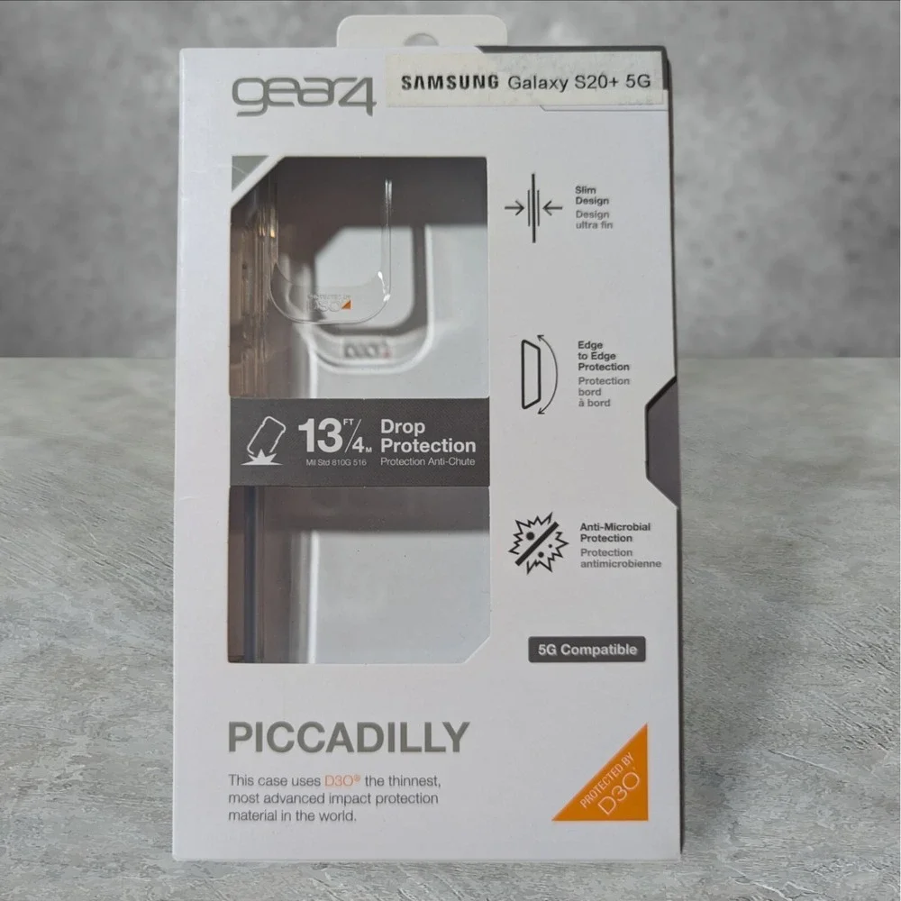A8 Gear4 Piccadilly D30 Case for Samsung Galaxy S20+ 5G - Clear With Blue Edge
